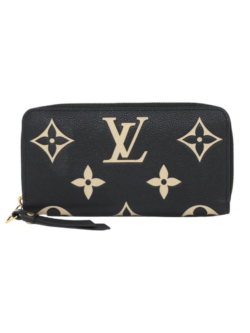 Louis Vuitton Bicolor Monogram Empreinte Zippy Wallet Leather Black